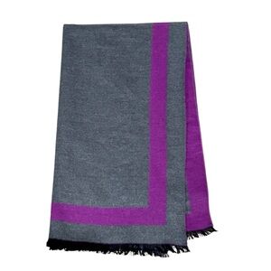 Cashmere Wrap Scarf Gray /Purple Reversible by LA'RAIB